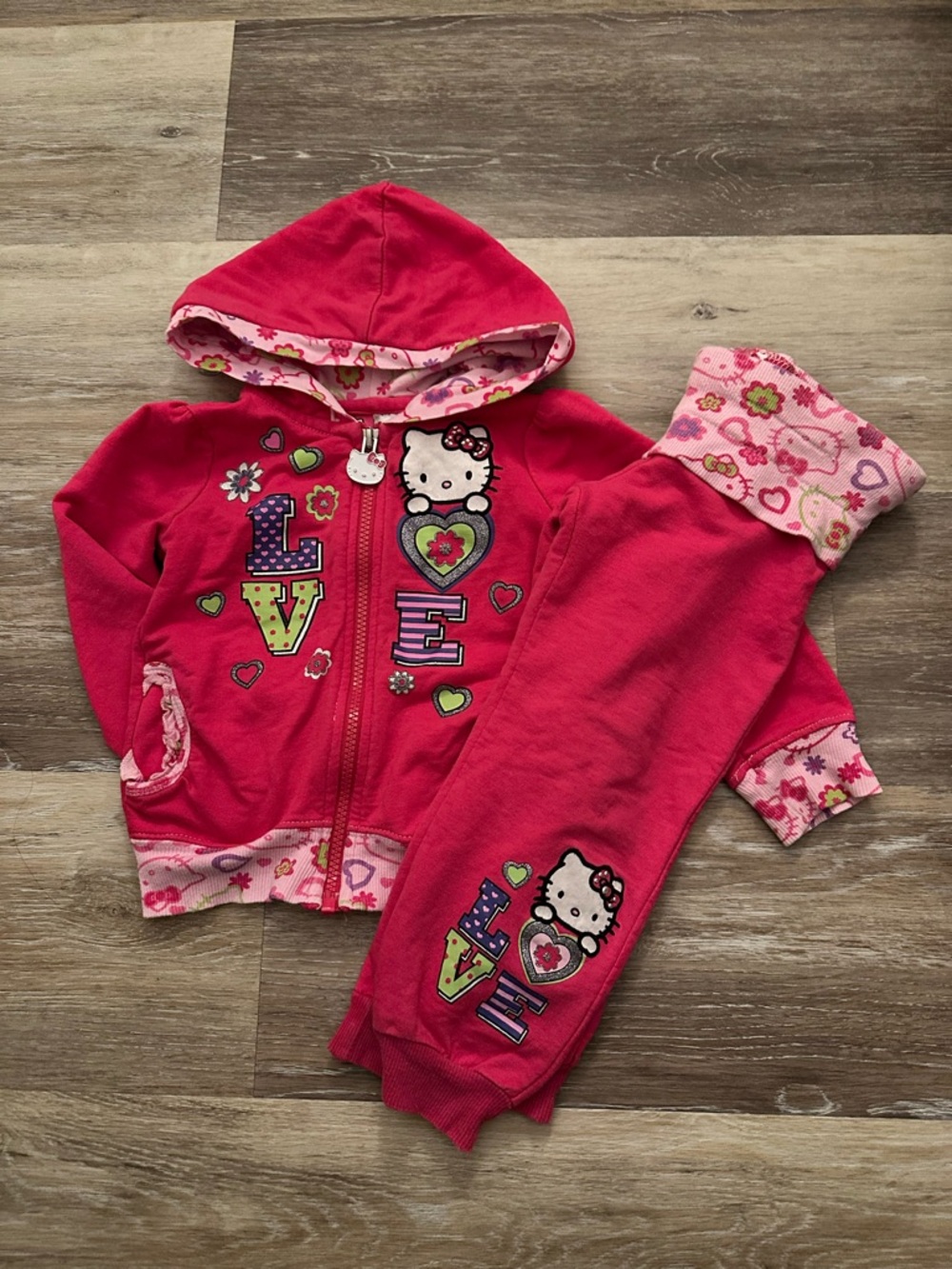 Hello Kitty by Sanrio Pink Girls Matching Hoodie & Pants Set